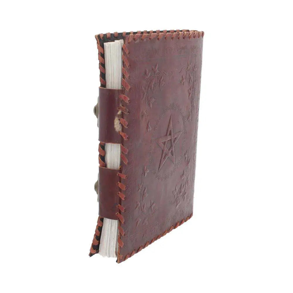LEATHER DIARY EMBOSSED PENTA & TWO LOCK