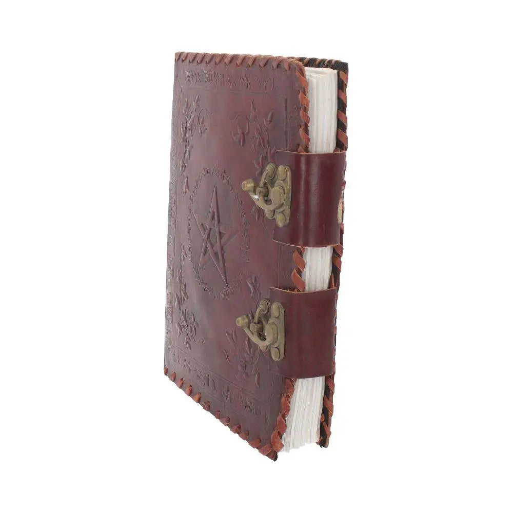 LEATHER DIARY EMBOSSED PENTA & TWO LOCK