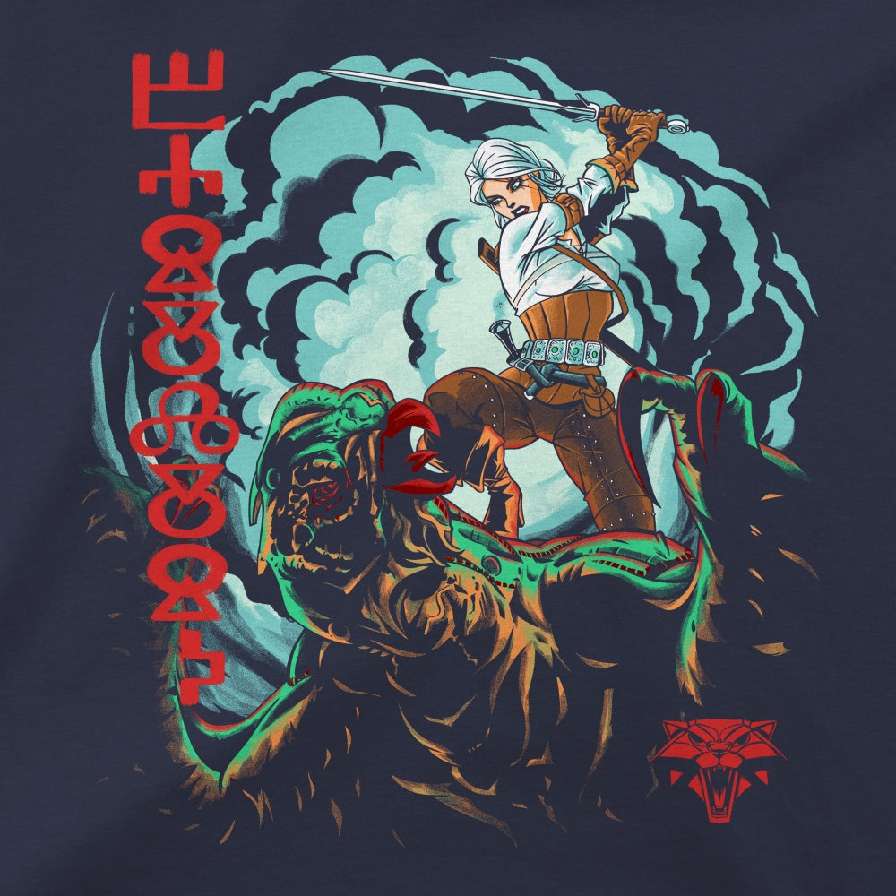 Jinx The Witcher 3 - Slaying the Basilisk T-shirt Navy, M