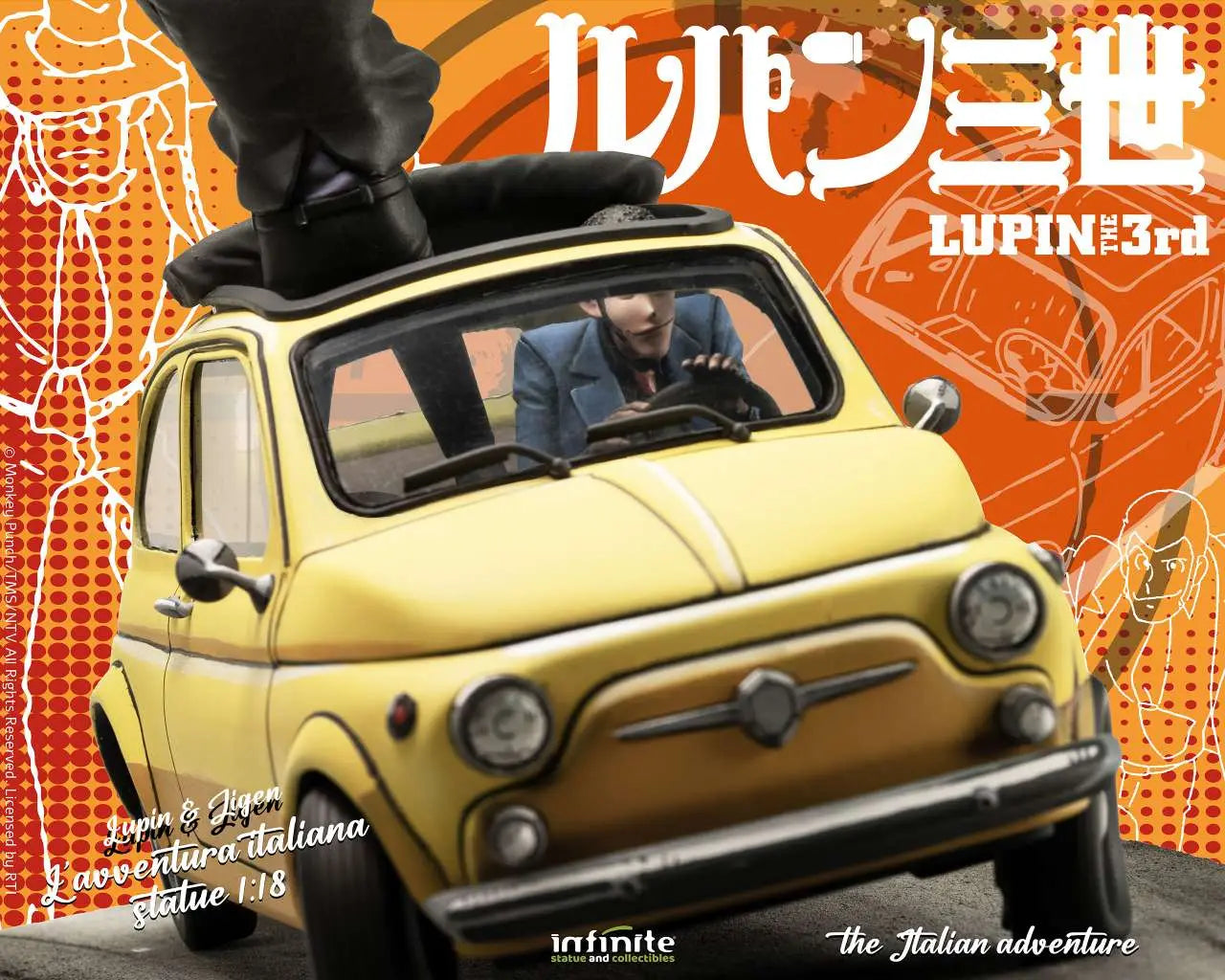 LUPIN 3RD THE ITALIAN ADVENTURE LUPIN JIGEN 1/18 STATUE