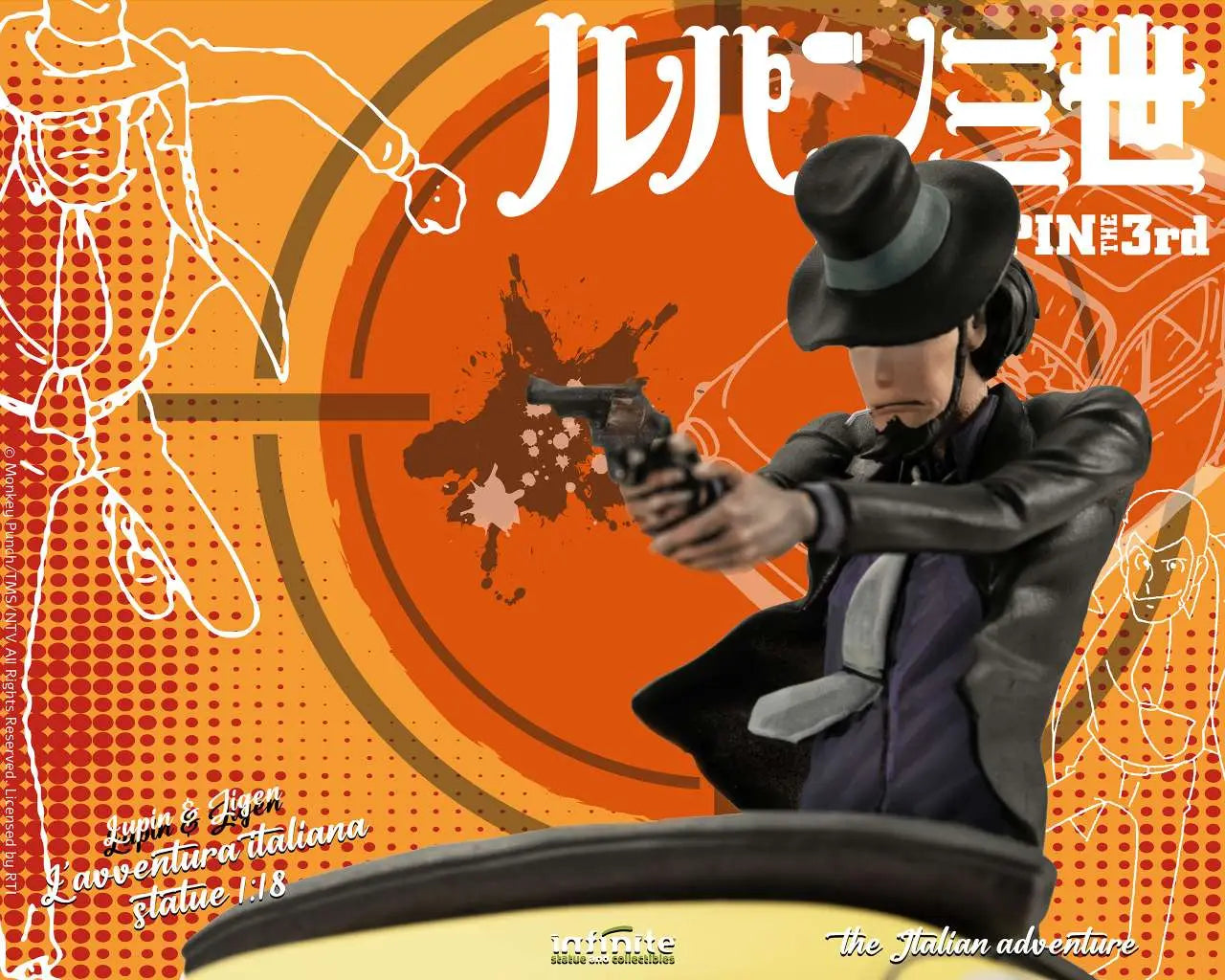 LUPIN 3RD THE ITALIAN ADVENTURE LUPIN JIGEN 1/18 STATUE