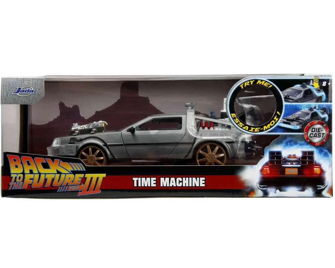 Back To The Future Part 3 - 1982 De Lorean DMC 12 With Railroad Wheels - 1:24 Die-Cast Model Limited Edition