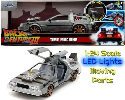 Back To The Future Part 3 - 1982 De Lorean DMC 12 With Railroad Wheels - 1:24 Die-Cast Model Limited Edition