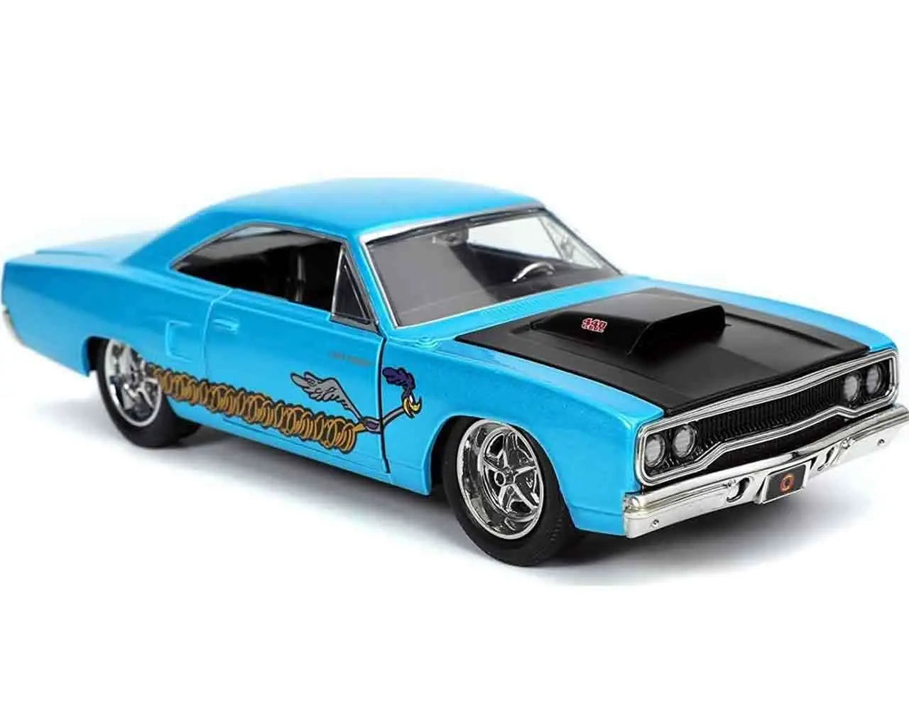 Looney Toones - 1970 Playmouth Roadrunner with Wile E. Coyote - 1:24 Die-Cast Model