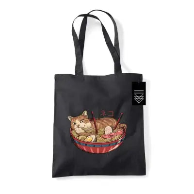 VINCENT TRINIDAD NEKO RAMEN BOWL TOTE BAG