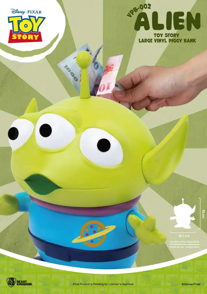 TOY STORY LARGE VINYL PIGGY BANK ALIEN