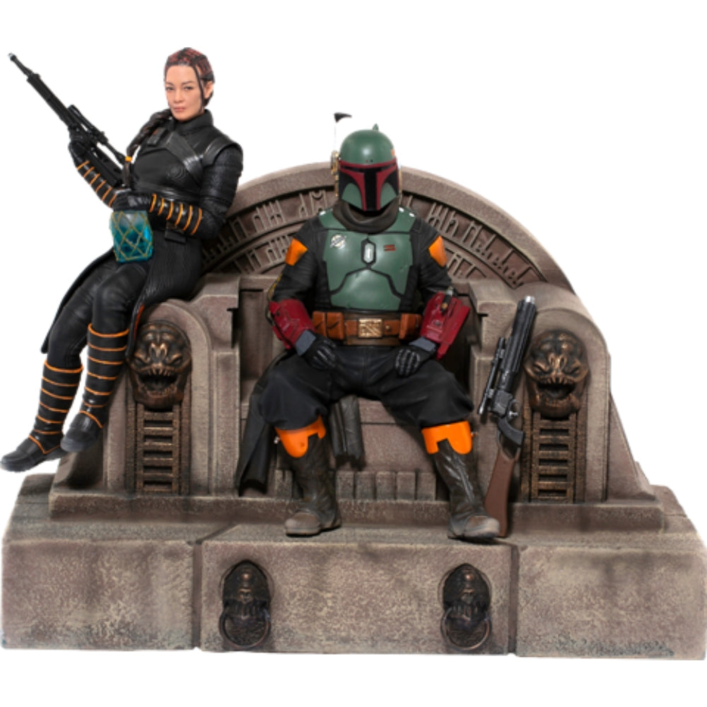 Iron Studios The Mandalorian - Boba Fett and Fennec Shand on Throne Statue Delux Art Scale 1/10