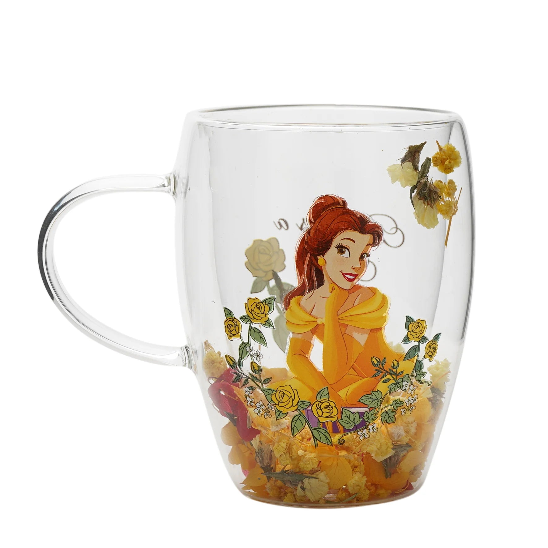 DISNEY PRINCESS - Belle - Glass with Dried Flowers 10oz