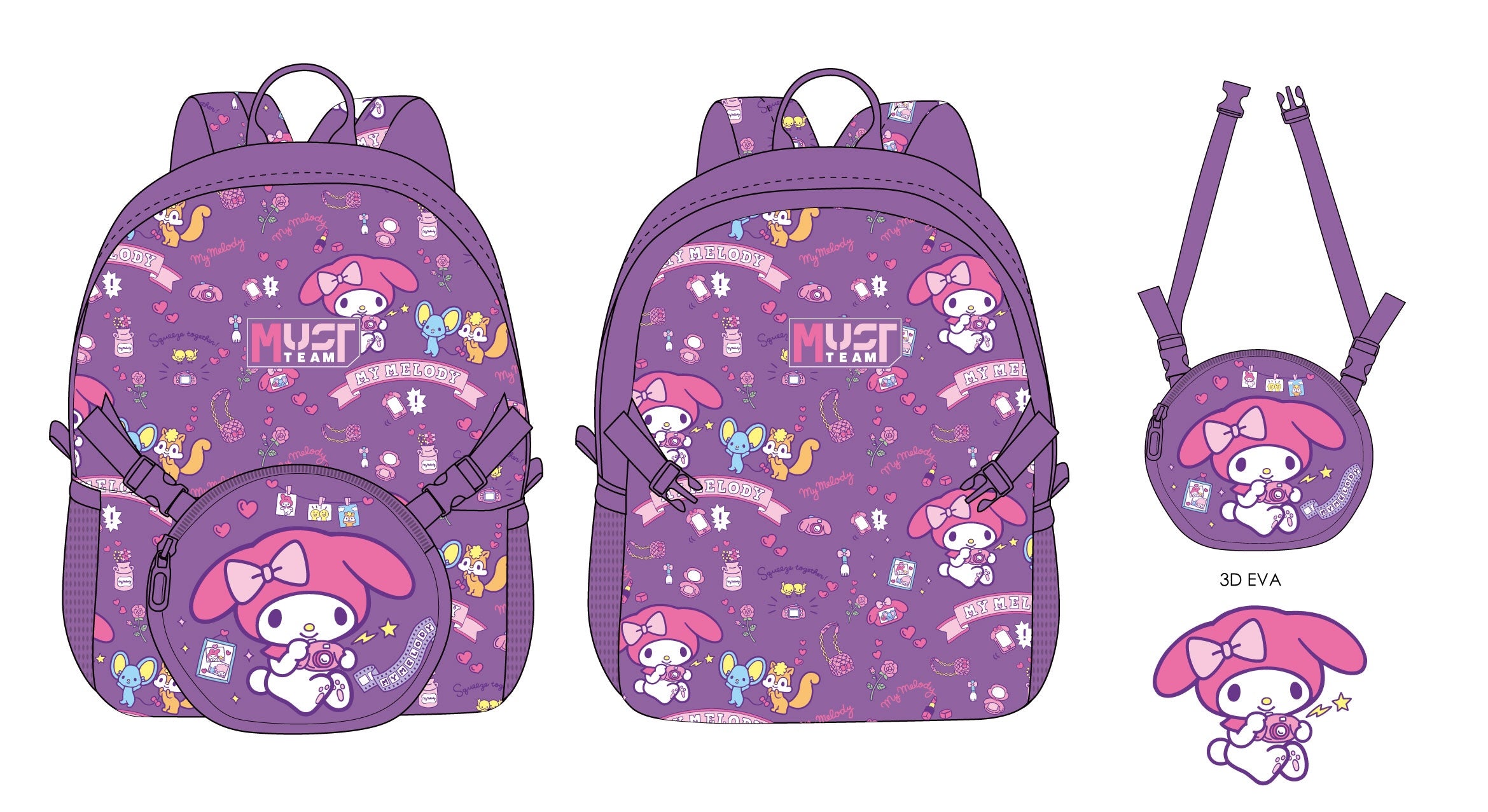 MY MELODY - Must - Backpack + detachable shoulder bag