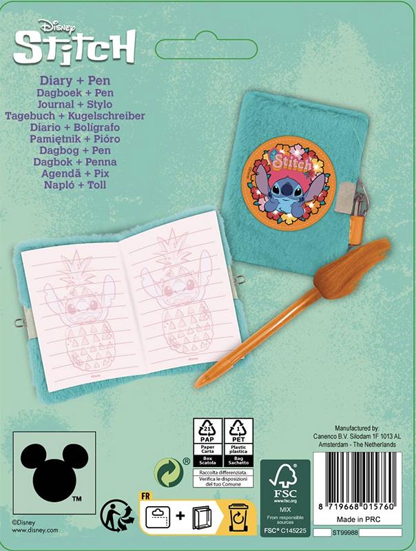 STITCH - Plush Secret Diary + Pen