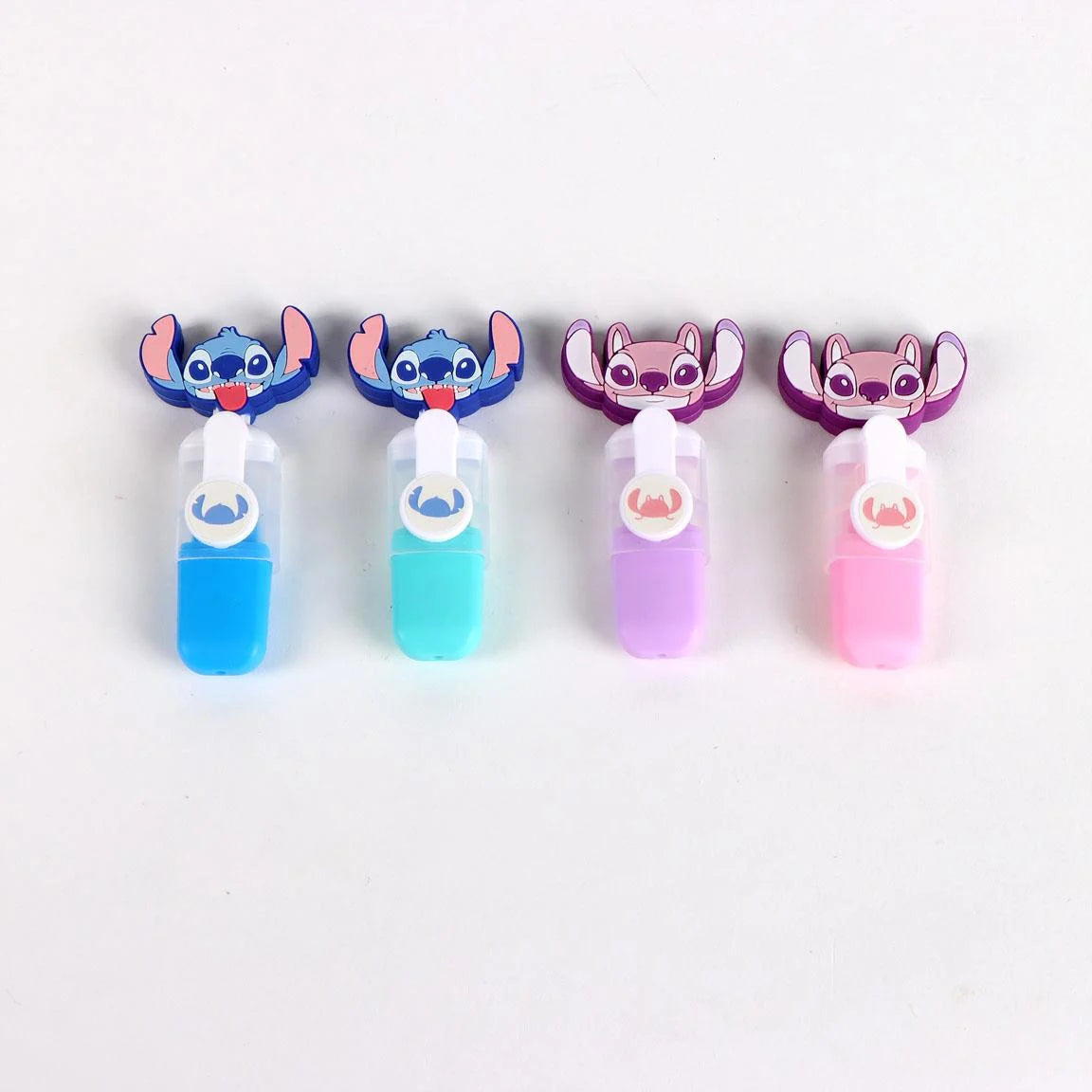 STITCH & ANGEL - Pack of 4 mini Highlighters "head"