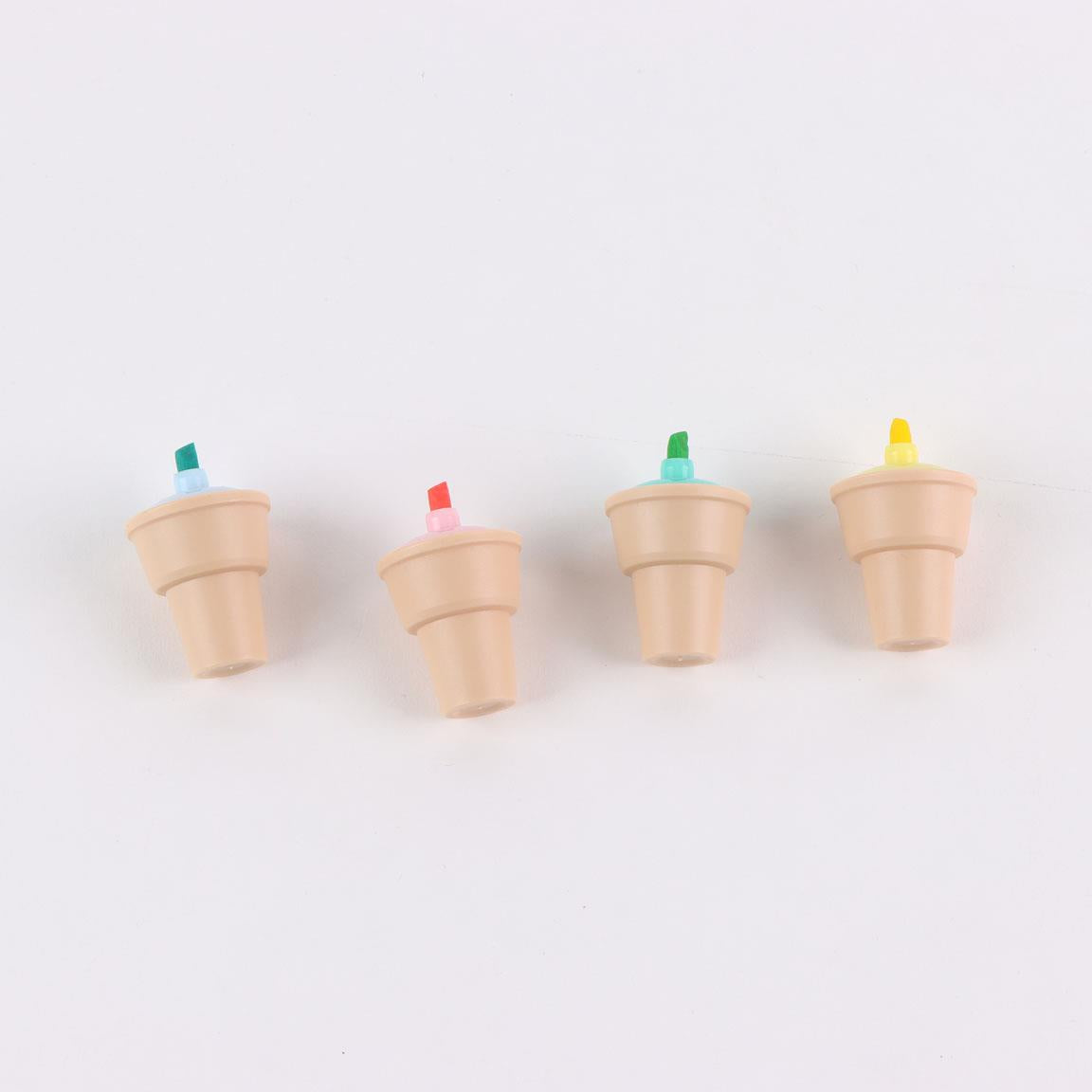 MINNIE - Pack of 4 mini Highlighters "food"