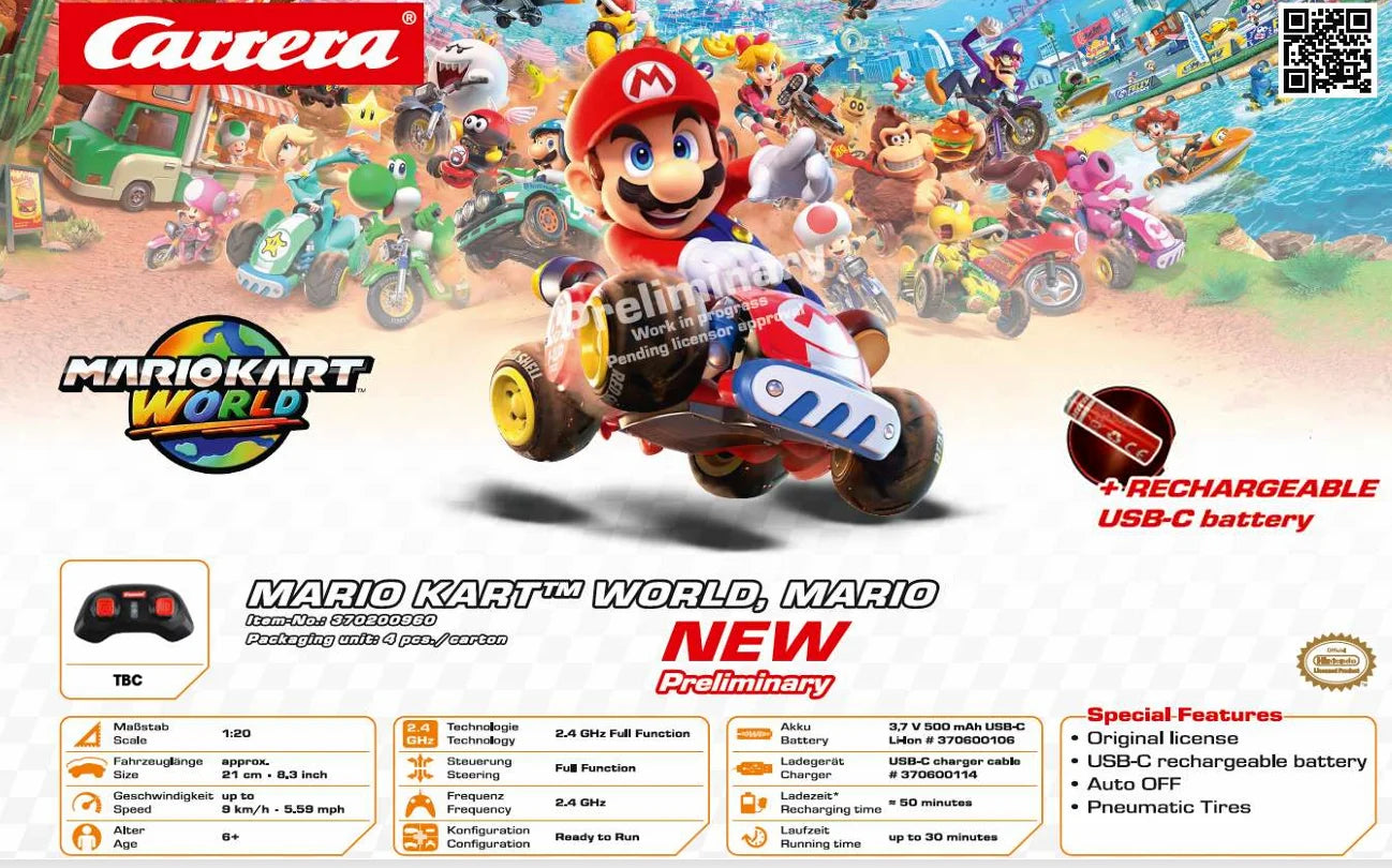 MARIO KART WORLD - Mario - RC 1/20 21cm