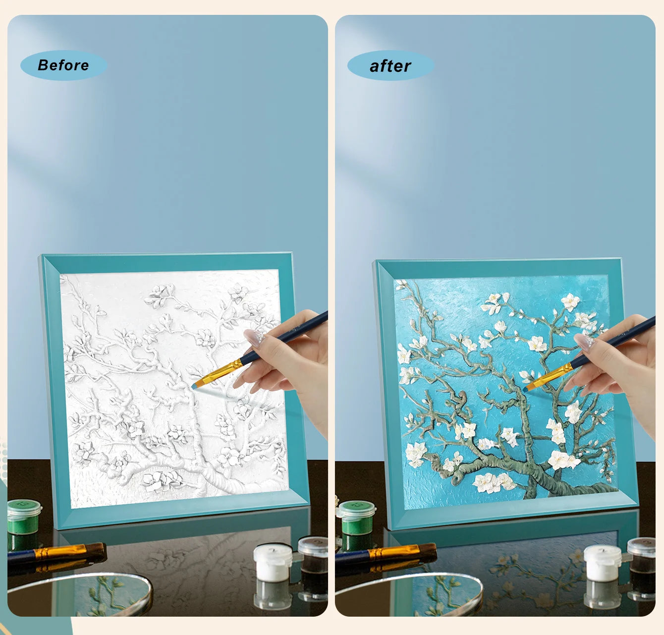 Resin DIY 3D Painting - Apricot Blossom -  34x34cm