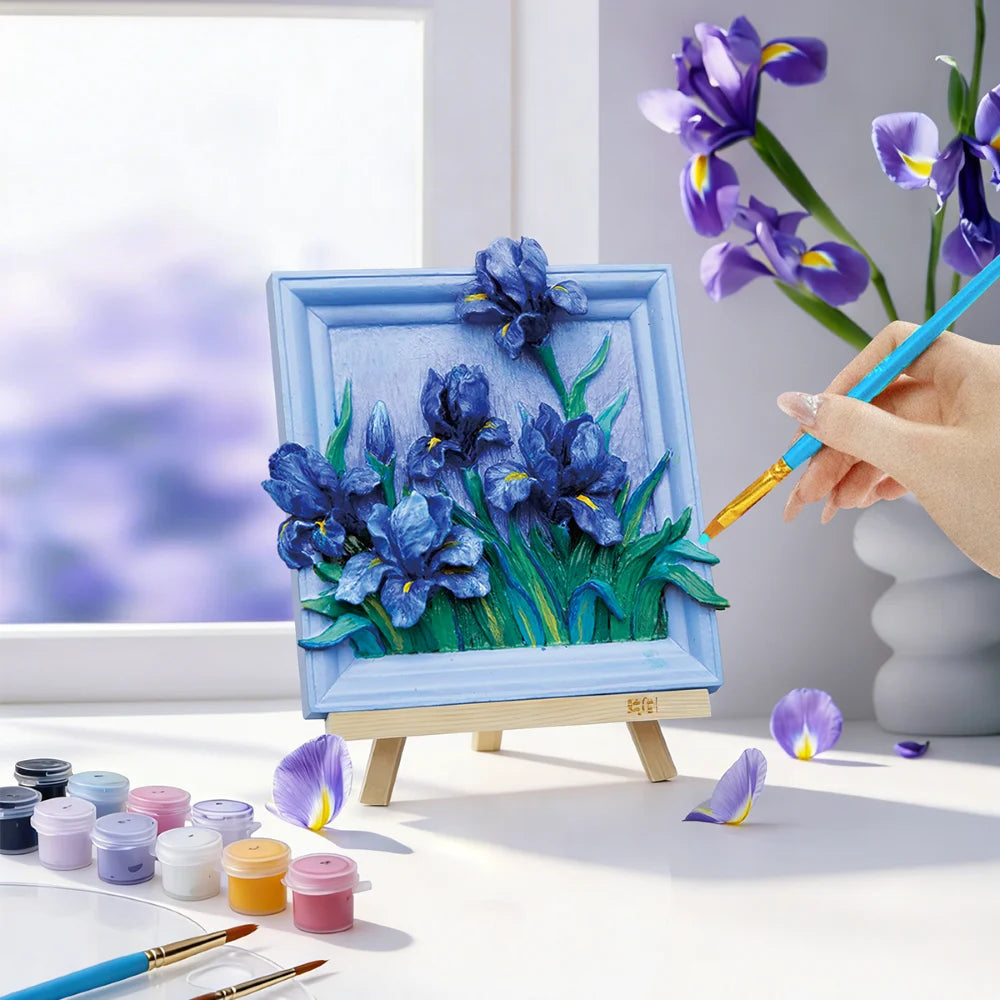 MAGNET DIY - Lilac Irises - Resin DIY 3D Painting Magnet