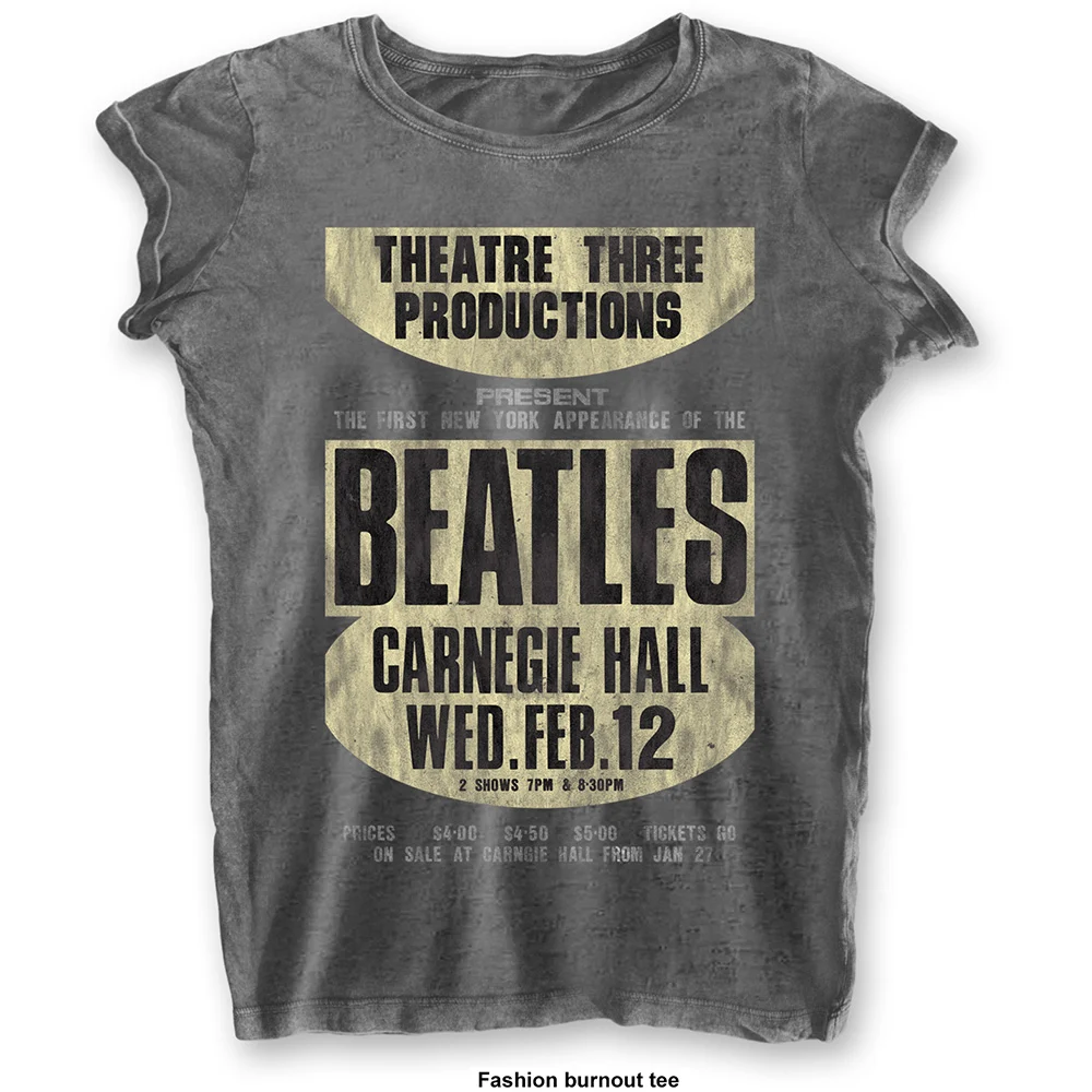 THE BEATLES - T-Shirt BurnOut Col - Carnegie Hall - Woman (M)