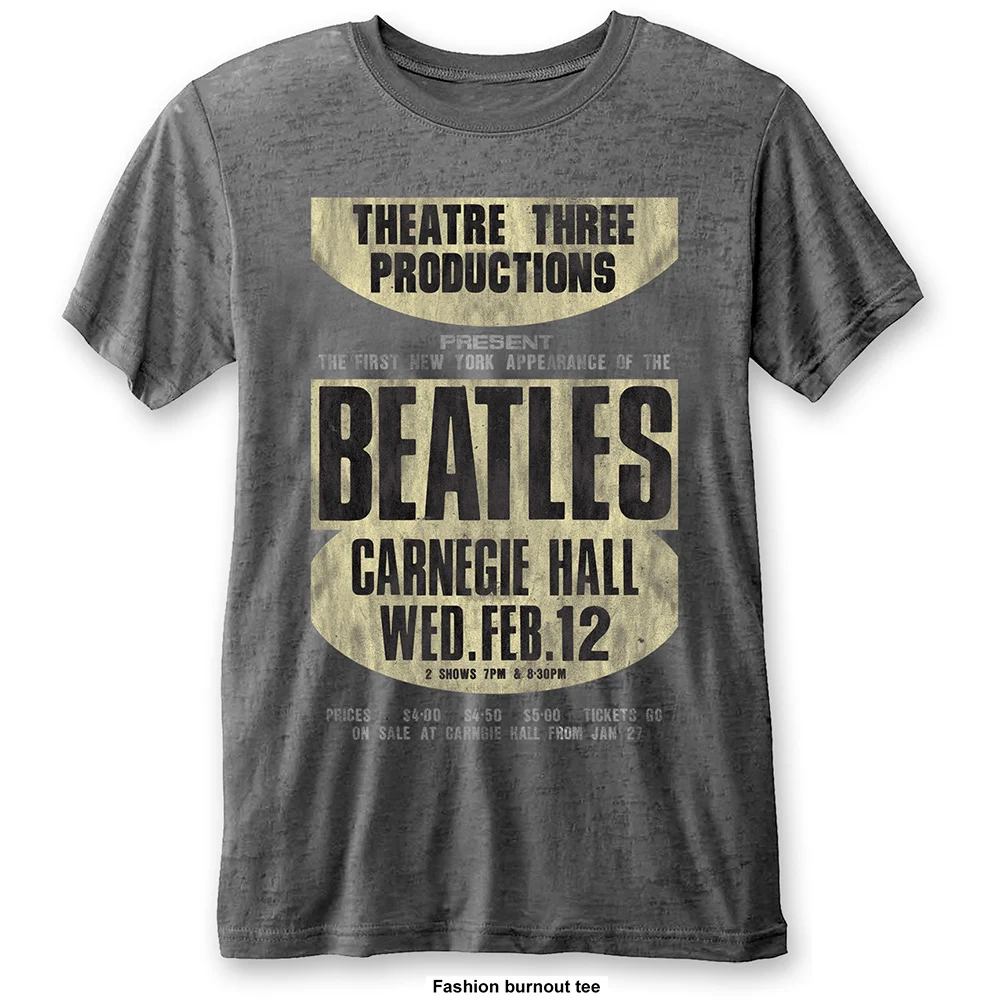THE BEATLES - T-Shirt BurnOut Col - Carnegie Hall - Men (L)