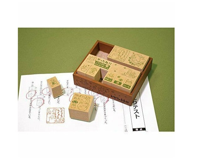 MY NEIGHBOR TOTORO - Totoro & Catbus - Wooden stamps 8.6x10.1x2.6cm