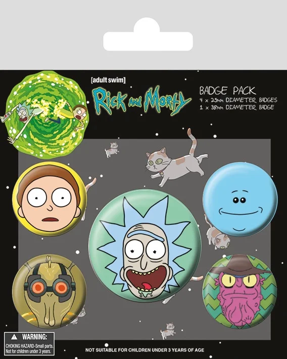 RICK & MORTY - Pack 5 Badges - Heads
