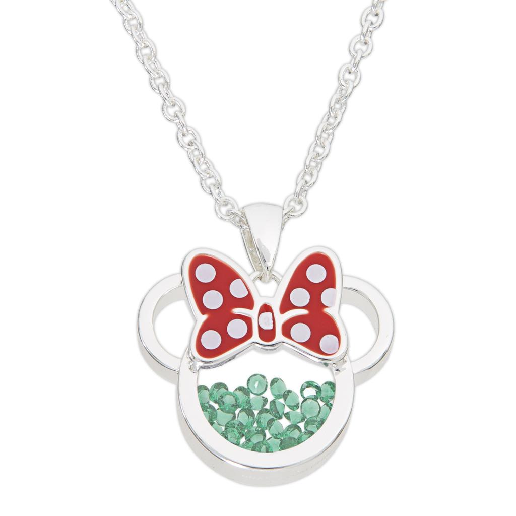 MINNIE - Birthstone Floating Stone Necklace in Silver Plated - May