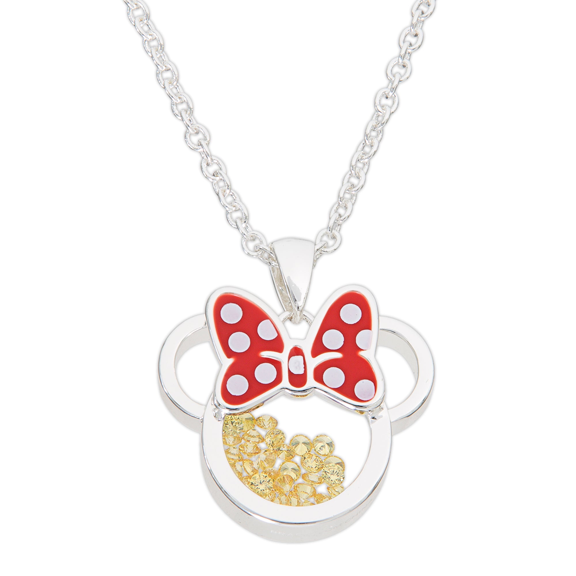 MINNIE - Birthstone Floating Stone Necklace in Silver Plated- November