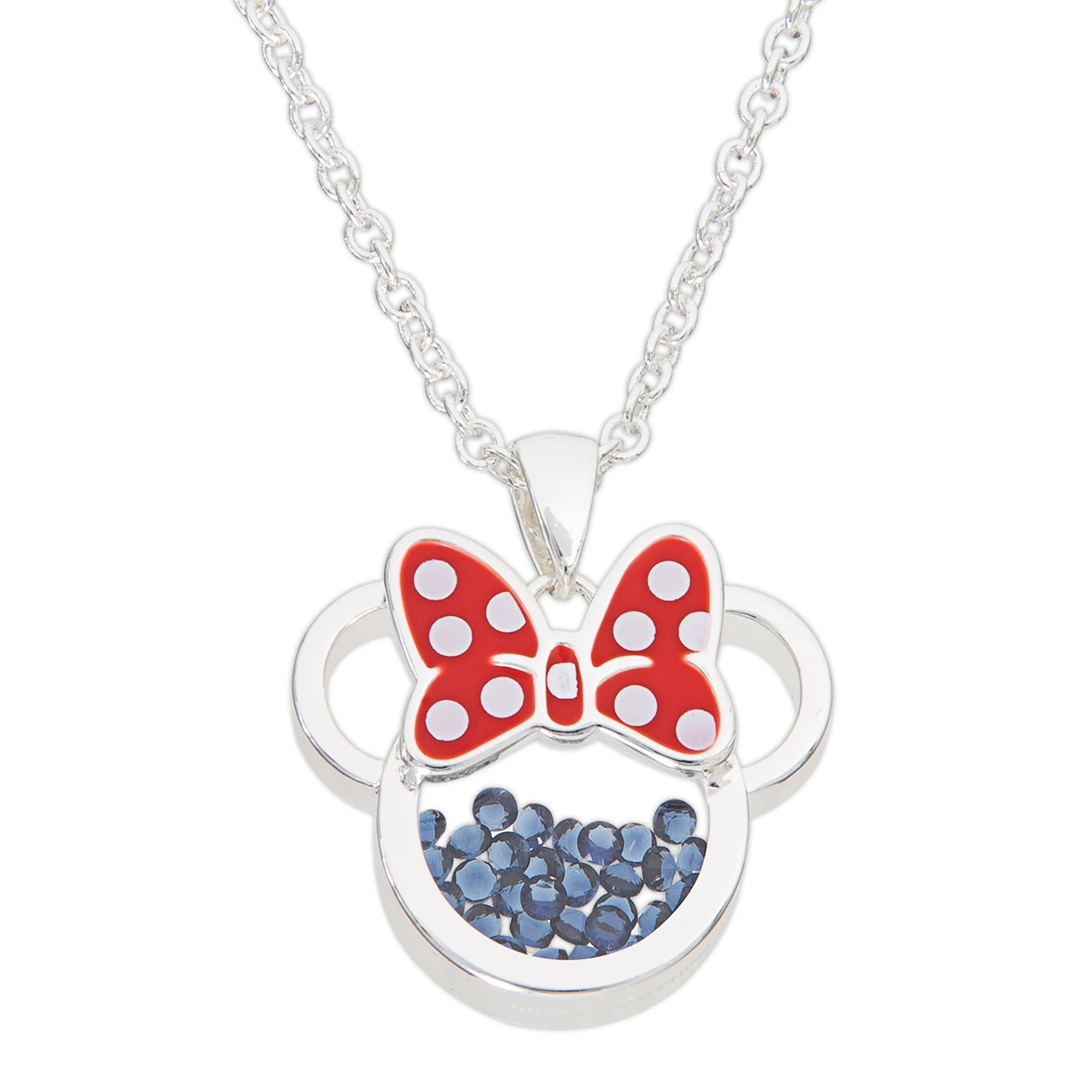 MINNIE -Birthstone Floating Stone Necklace in Silver Plated- September