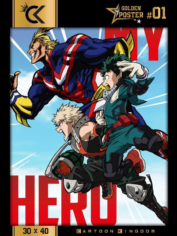 MY HERO ACADEMIA - Deku, Bakugo & All Might - Golden Poster 30x40cm