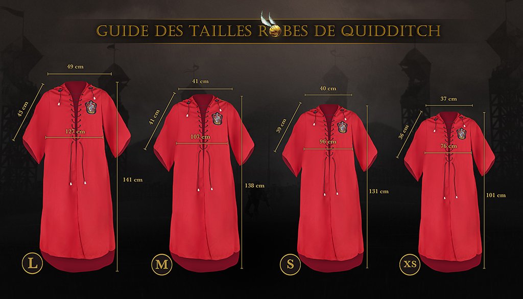 HARRY POTTER - Personalised Gryffindor Quidditch Robe (L)