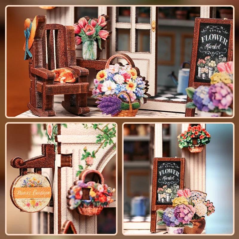MINI BOOK NOOK KIT - DIY- Flower Boutique - With Magnets