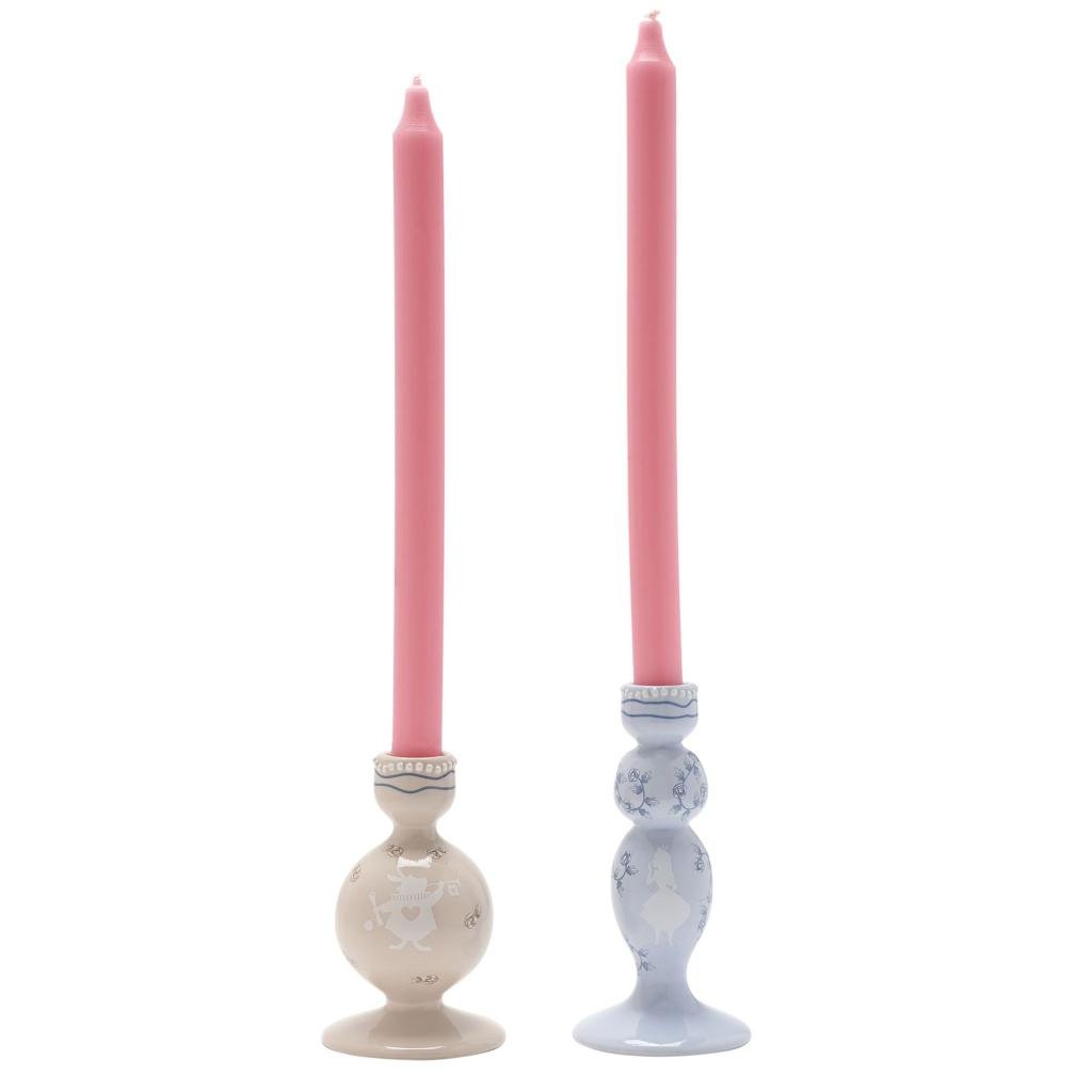 ALICE IN WONDERLAND - Duo - 2 Taper Candles Holders