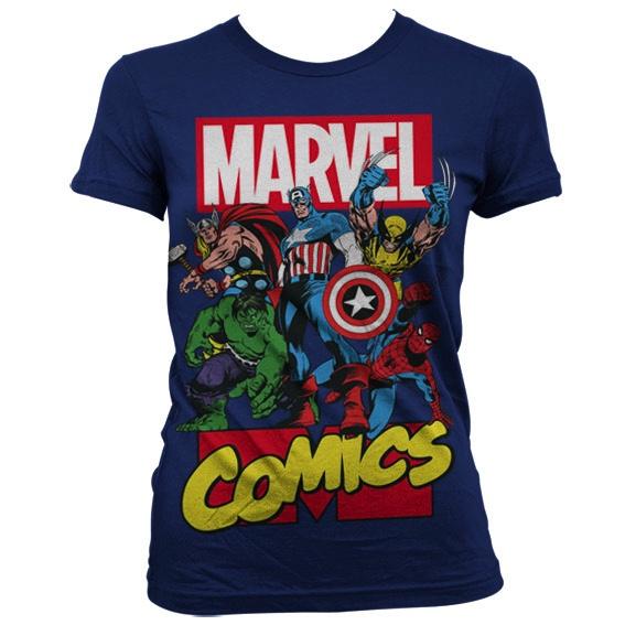 MARVEL - T-Shirt Comics Heroe GIRL - Navy (XL)