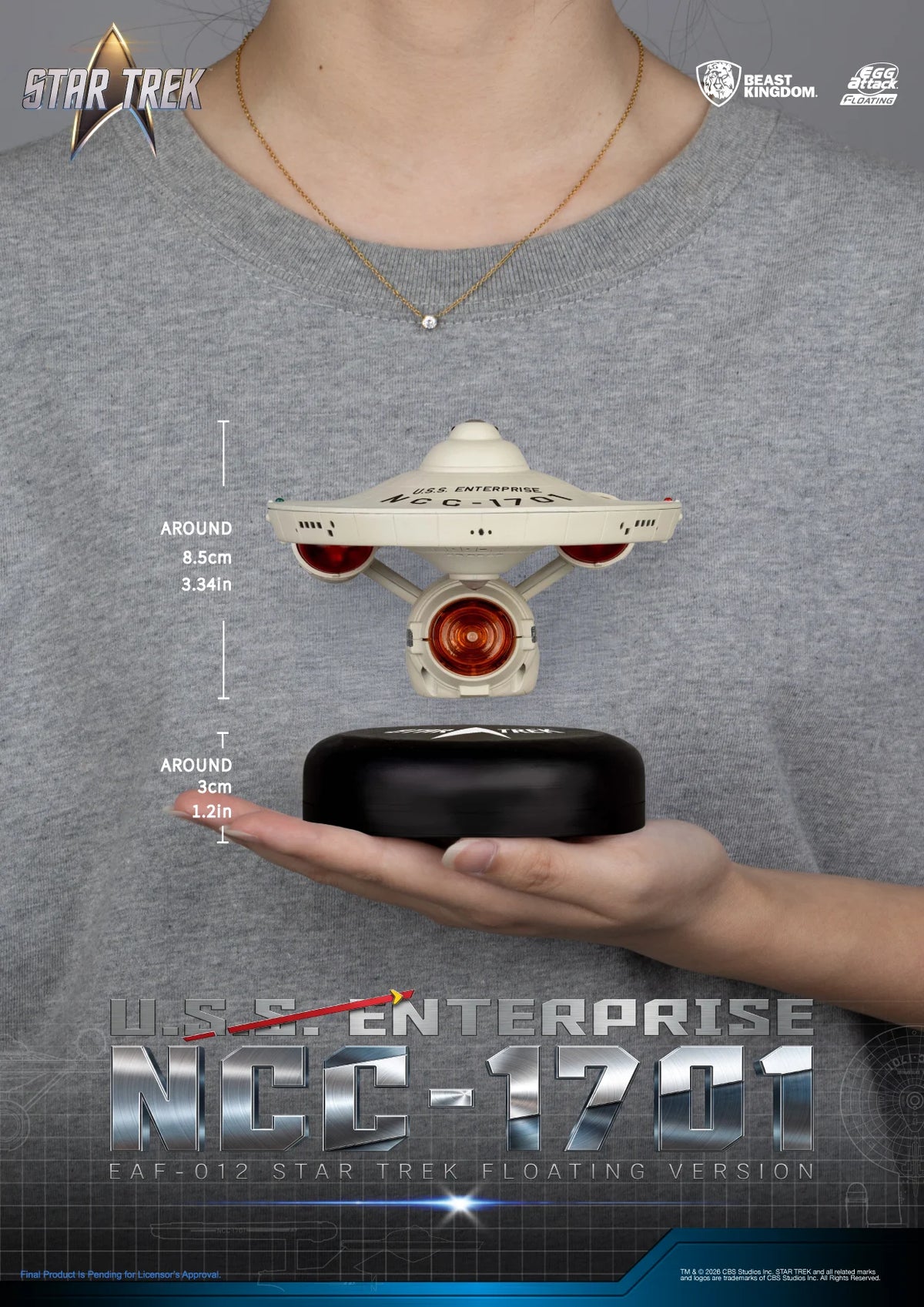 STAR TREK - U.S.S. Enterprise NCC-1701 "Floating" - Statue 8.5cm