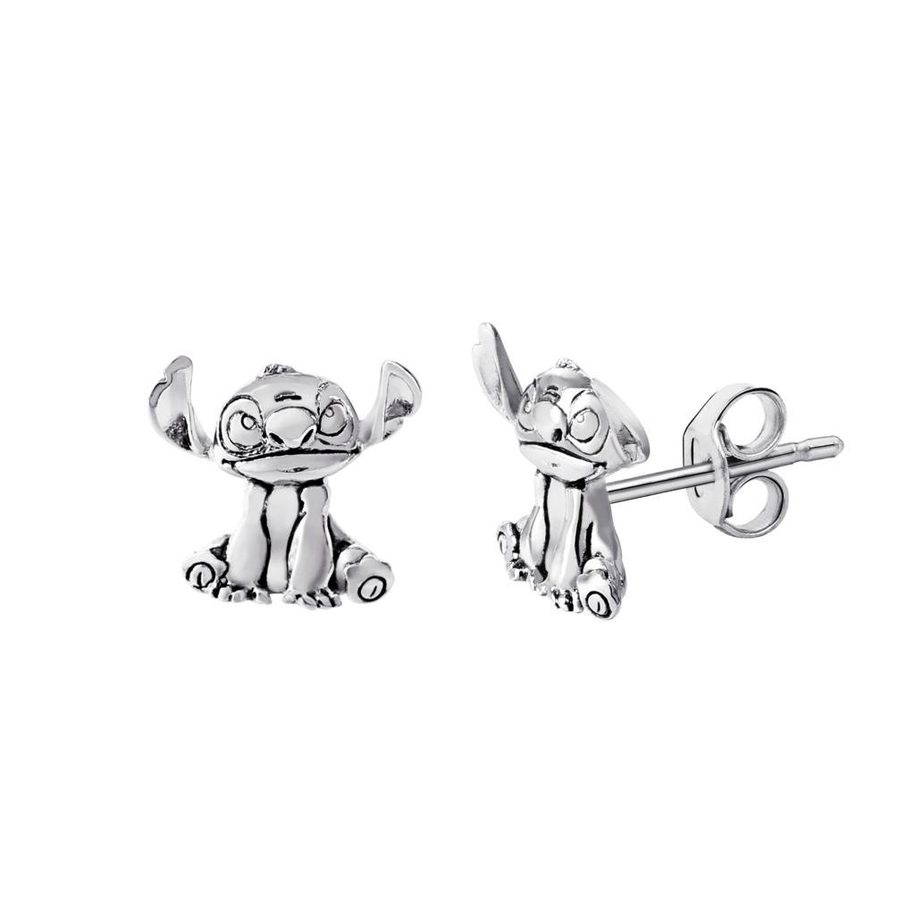 STITCH - Silver - 1 Pair of Studs Earrings - Silver Plated Brass