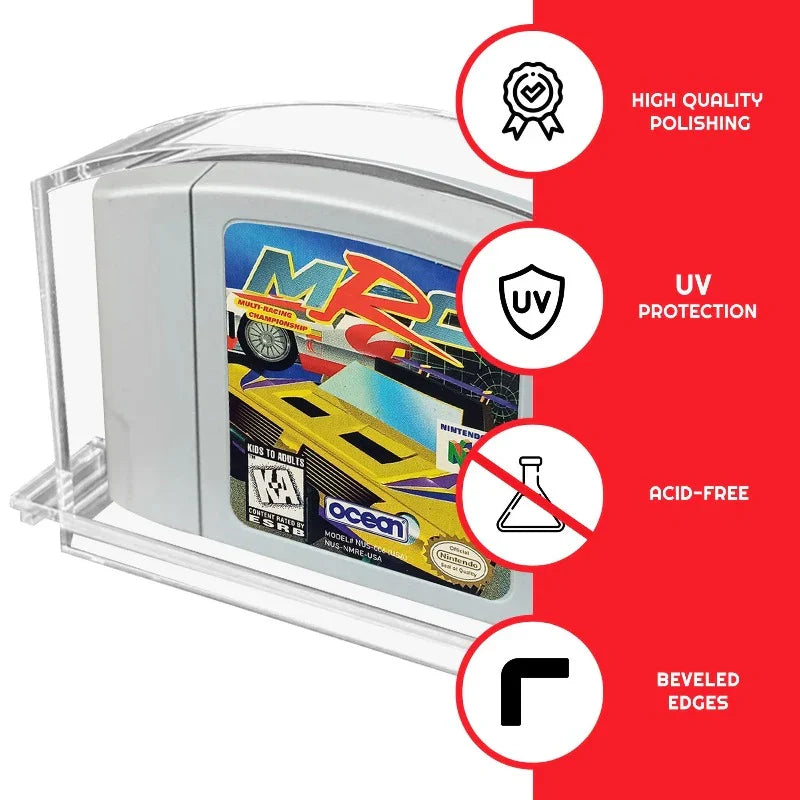 EVORETRO - PREMIUM Acrylic Case for N64 Cartridge pack of 2