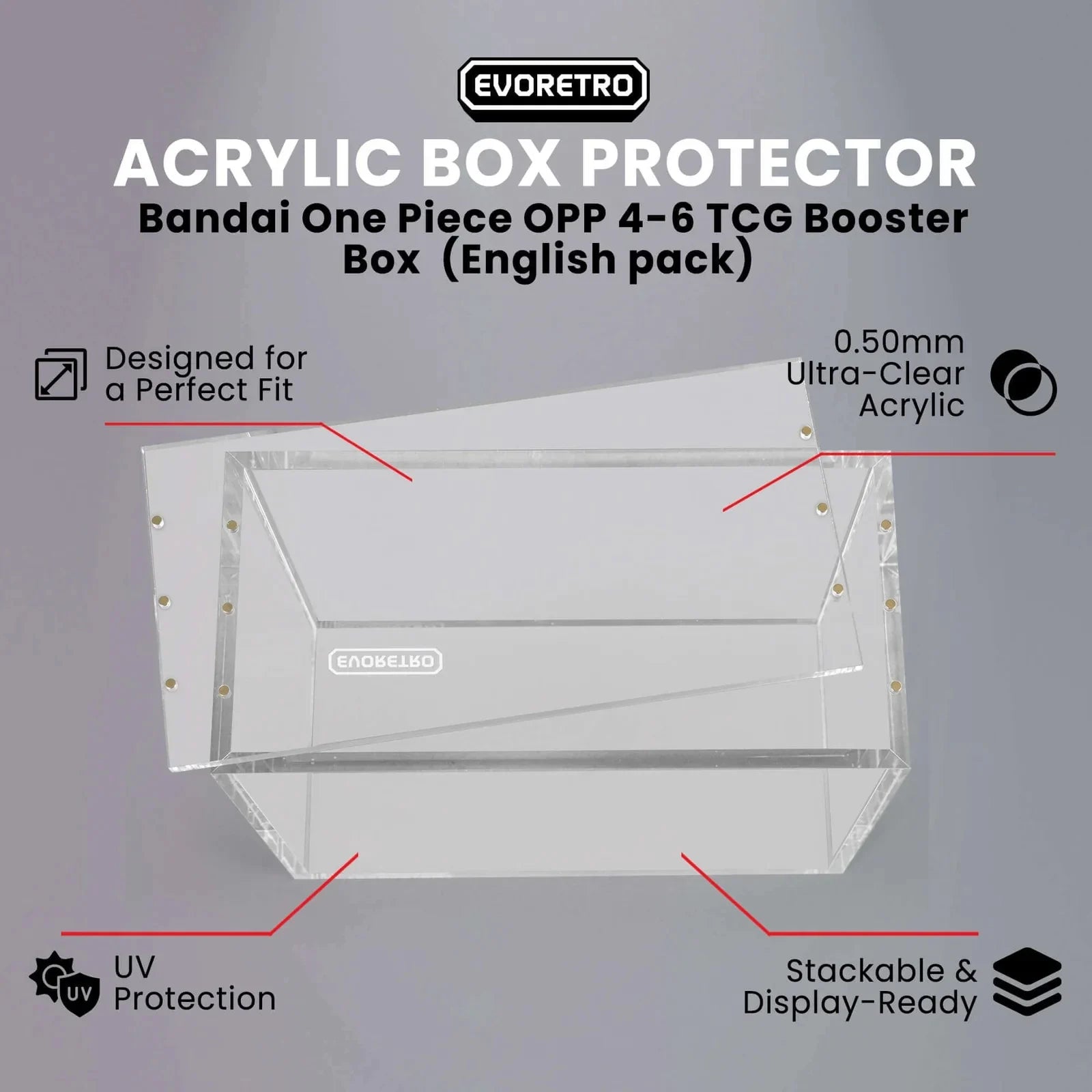 EVORETRO - Acrylique Magnetic Protector For Display One Piece 1pc