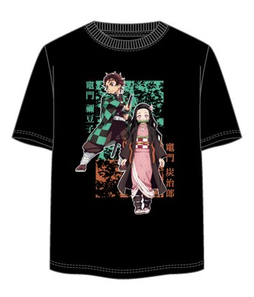 DEMON SLAYER - Tanjiro & Nezuko - Unisex T-Shirt Black (S)