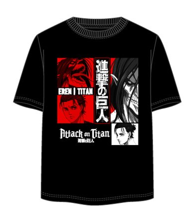 ATTACK ON TITANS - Eren Yeager - Unisex T-Shirt Black (M)