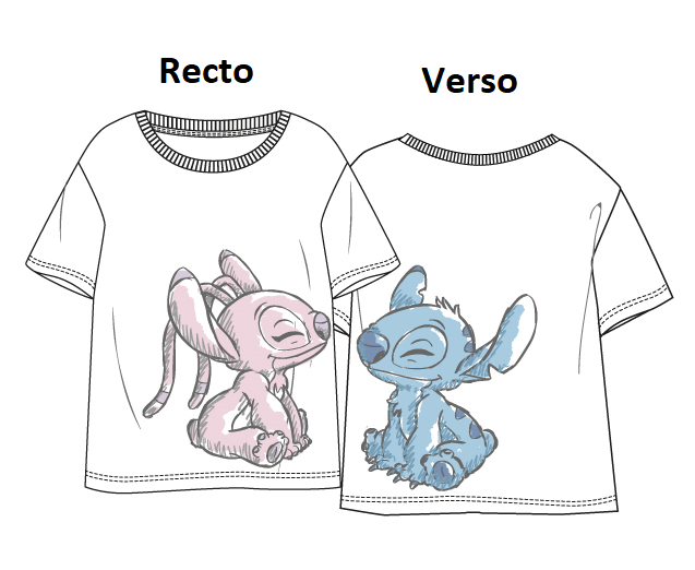 LILO & STITCH - Stitch & Angel - Unisex T-Shirt White (S)