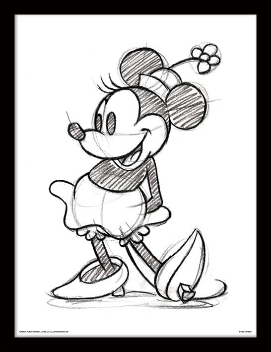 DISNEY - Framed 30X40 Print - Minnie Mouse Sketched Single