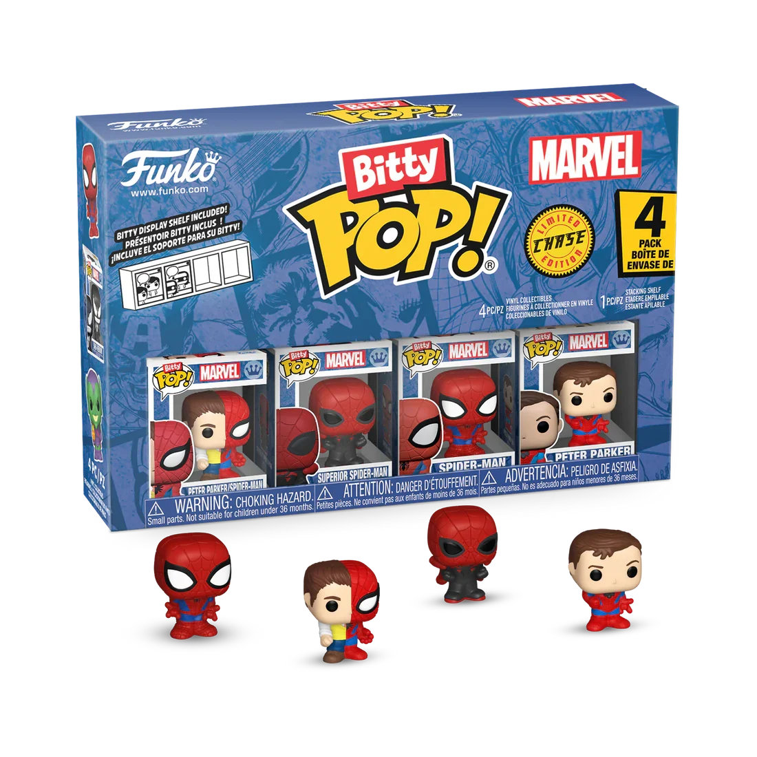 SPIDER-MAN - Bitty Pop 4 Pack 2.5cm - Parker Split
