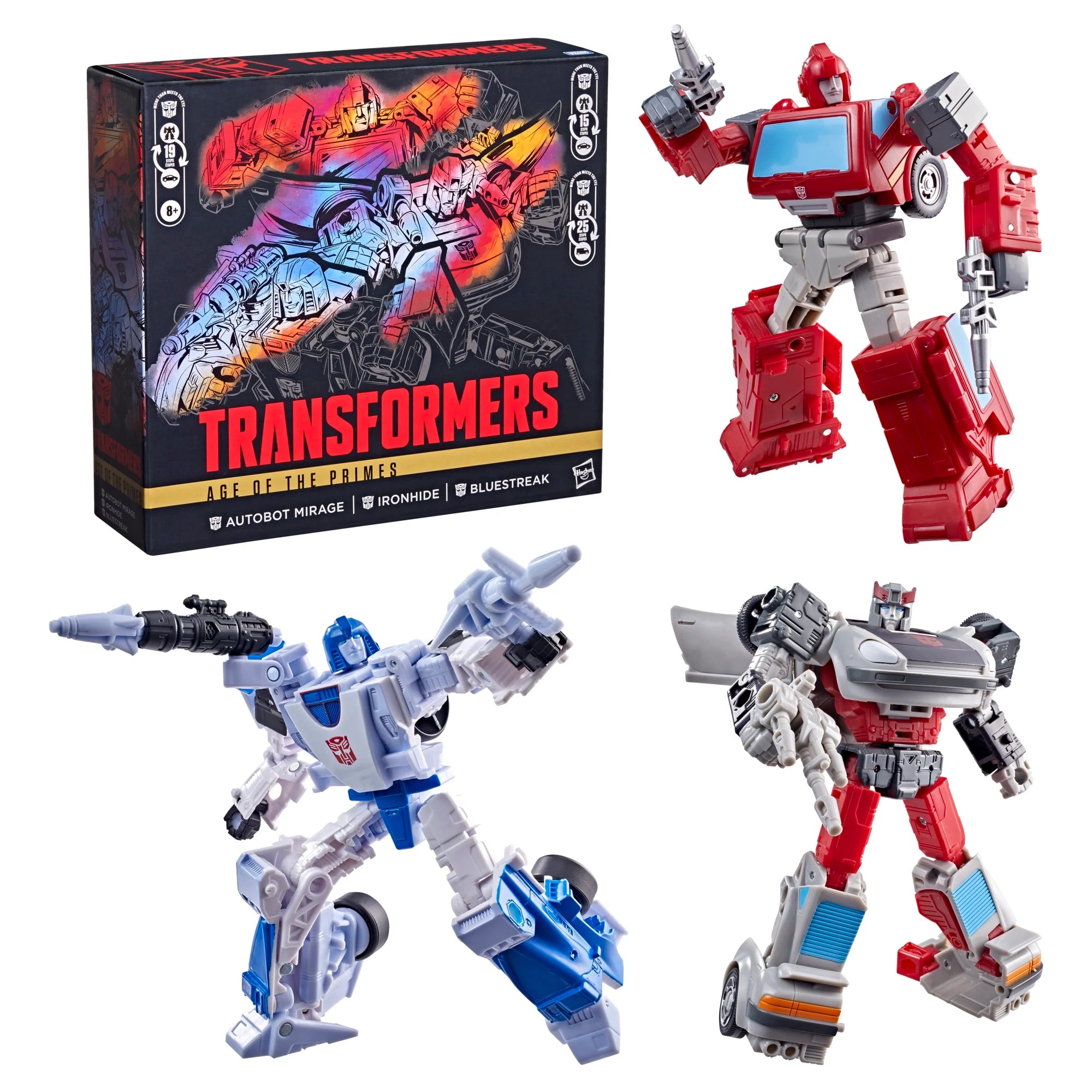 TRANSFORMERS - Mirage, Ironhide & Bluestreeak - Multipack 3 Fig. 15cm