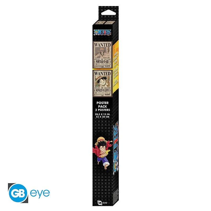 ONE PIECE - Wanted Luffy & Ace - Set 2 posters '52x38'