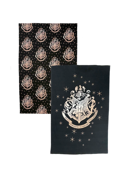 HARRY POTTER - Poudlard Gold - Pack de 2 torchons / essuies