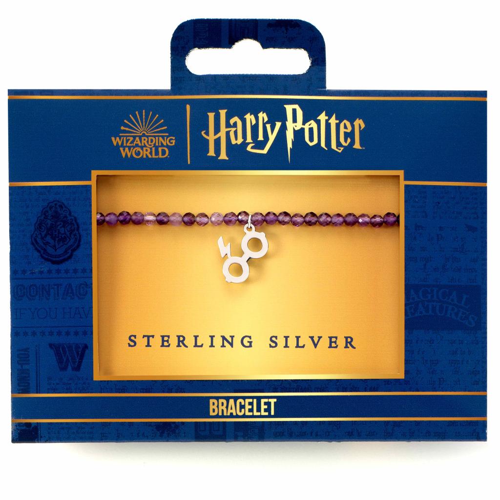 HARRY POTTER - Lightning Bolt -Sterling Silver Charm & Pearls Bracelet