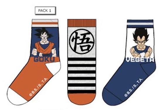 DRAGON BALL - Pack of 3 Goku/Vegeta Socks (T35/37)