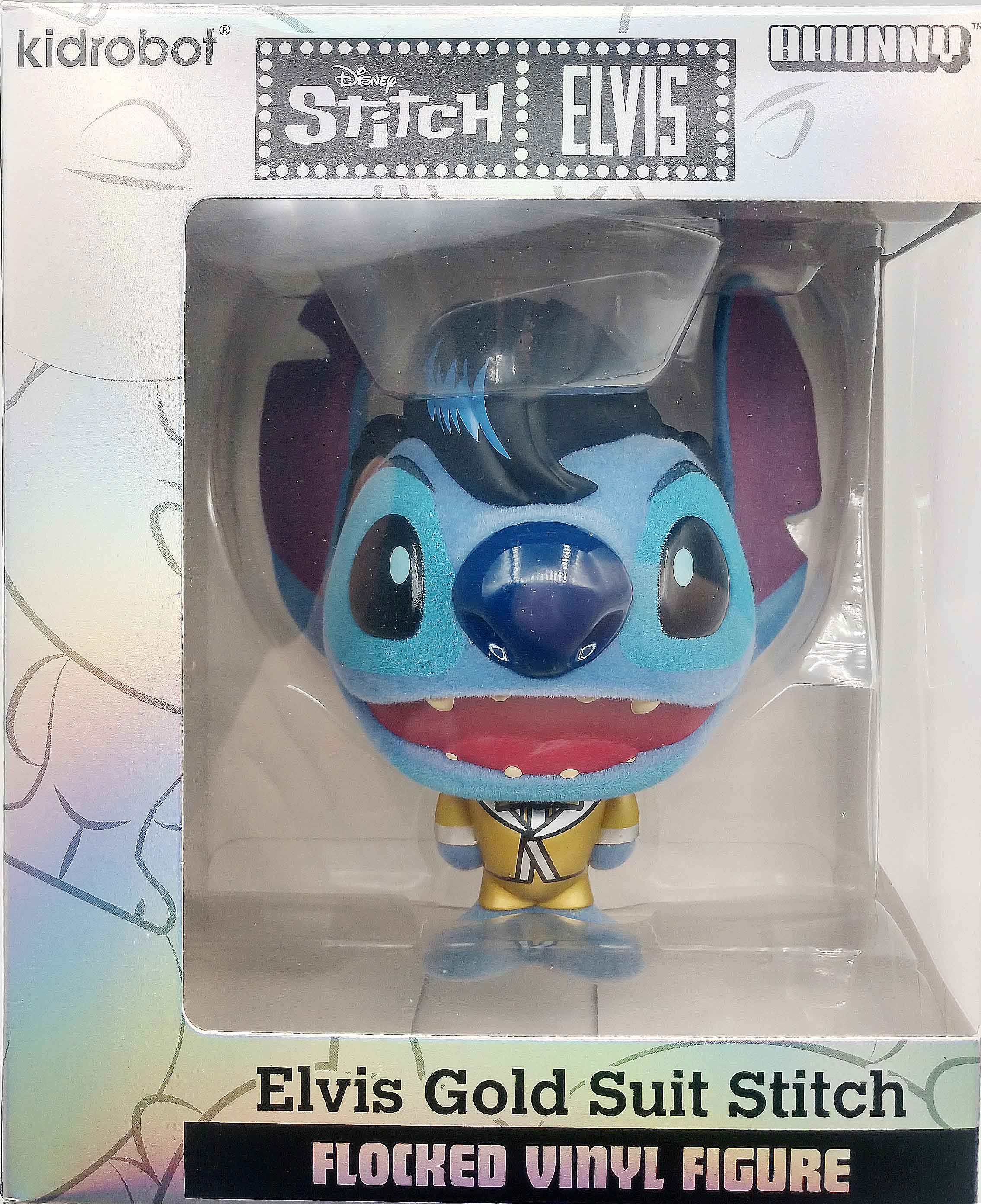 STITCH - Elvis Doré - Figurine Bhunny Flocked Vinyl - 10cm