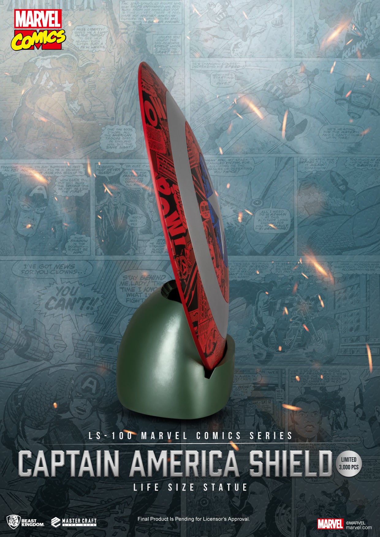 MARVEL - Captain America Shield - Statue Life Size 64cm