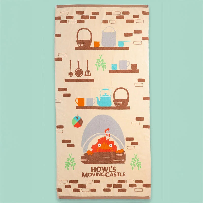 HOWL'S MOVING CASTLE - Cook with calcifer - Bath Towel 70x140cm