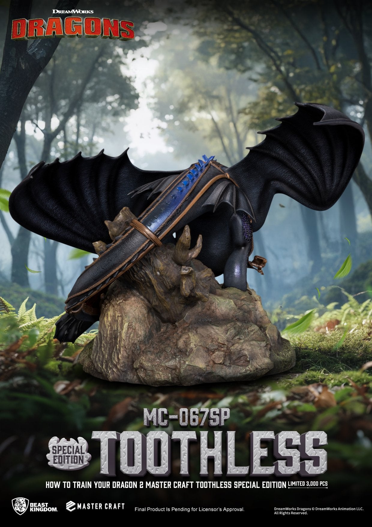 HOW TO TRAIN YOUR DRAGON 2 - Toothless - Statue Master Craft 38cm
