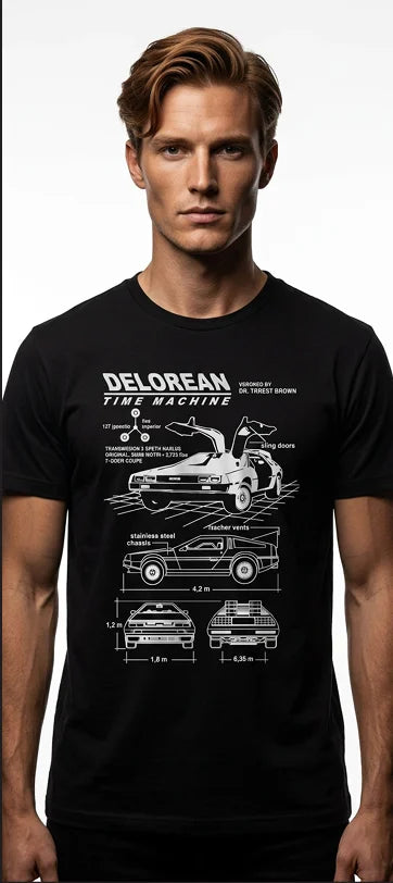 BACK TO THE FUTURE - Delorean Time Machine - T-Shirt Men (S)